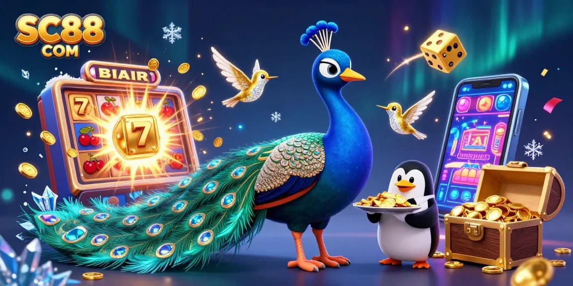 Engage with SC88 COM’s vibrant casino gameplay featuring a unique digital illustration of lively characters amidst rich game elements.