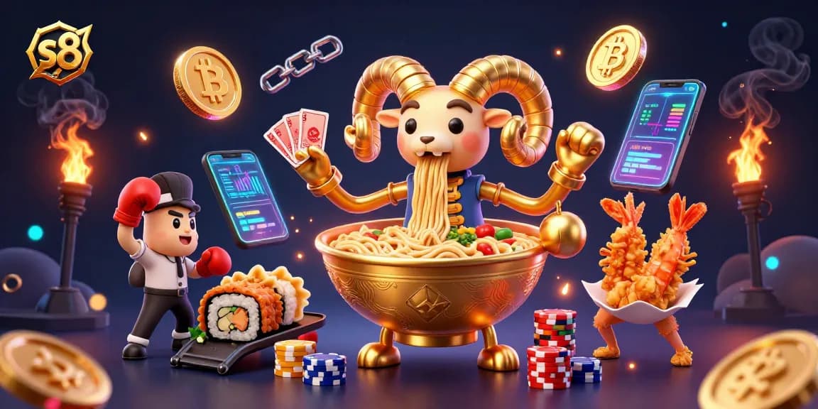 S8 offers exciting betting opportunities with vibrant animated characters and dynamic crypto elements.