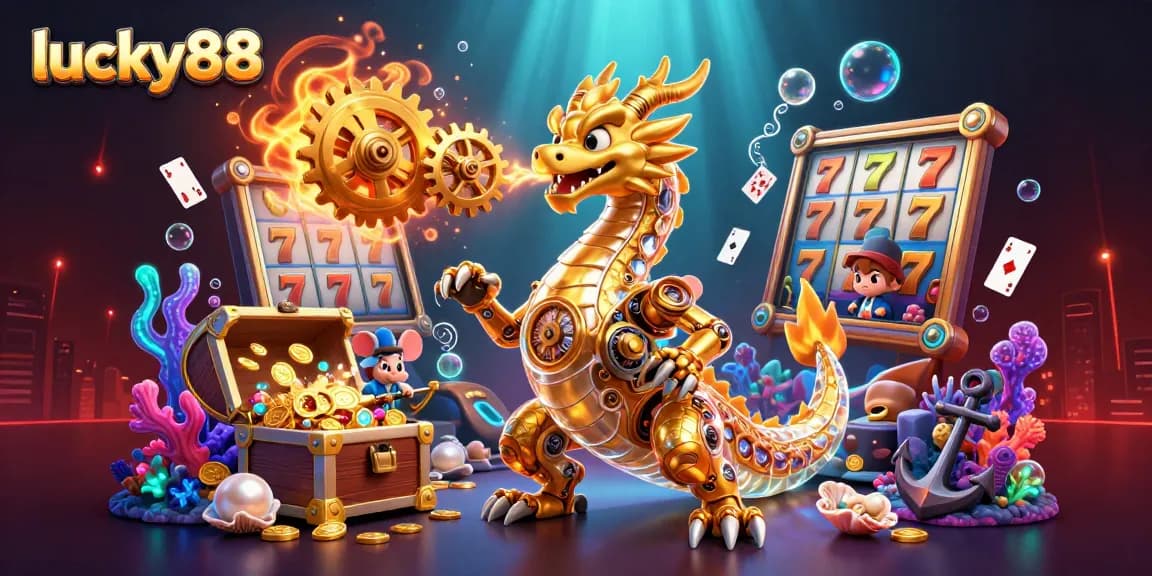 Experience the excitement of playing lucky88 with dynamic slot reels and golden treasure!