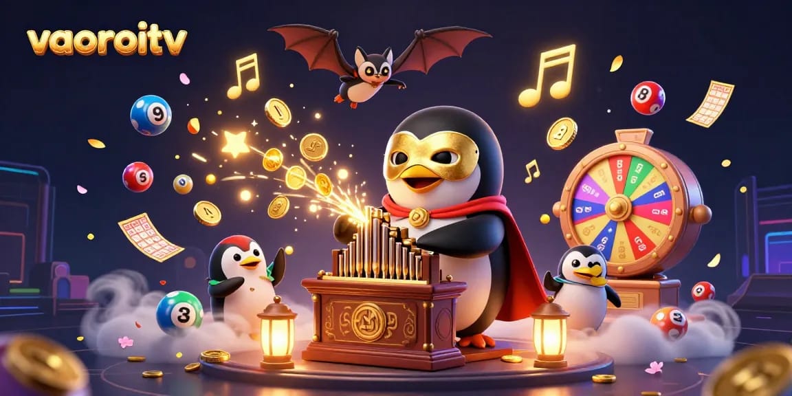 vaoroitv launches exciting gameplay with golden coins and lottery action in a vibrant, dynamic scene