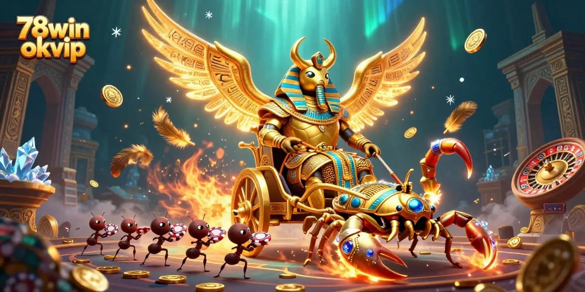 Experience thrilling gaming at 78win okvip with a captivating casino scene featuring dynamic characters and rich elements.