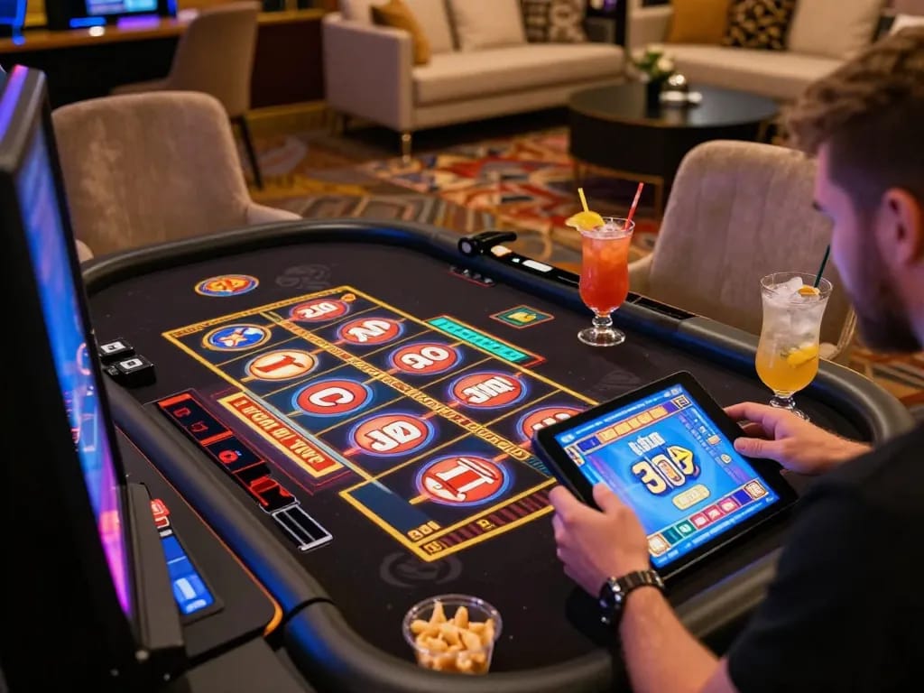 Player enjoying llwin online slots with vibrant graphics and exciting gameplay.