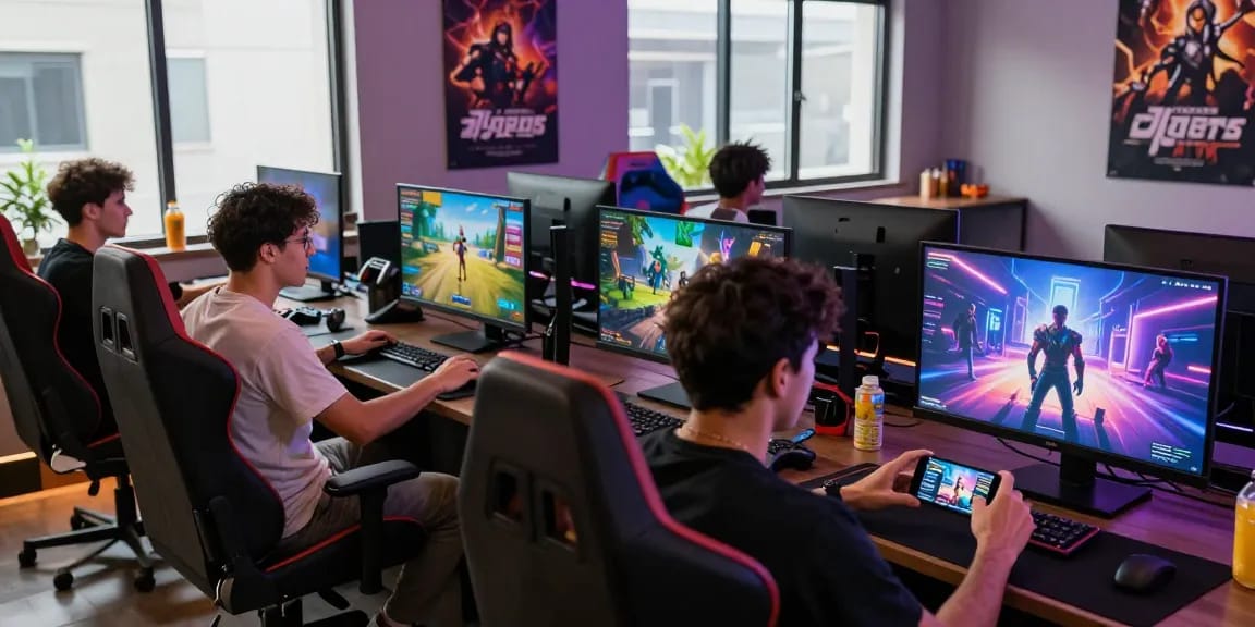 Adults playing interactive adult games in a vibrant gaming lounge, showcasing the dynamic world of adult games.