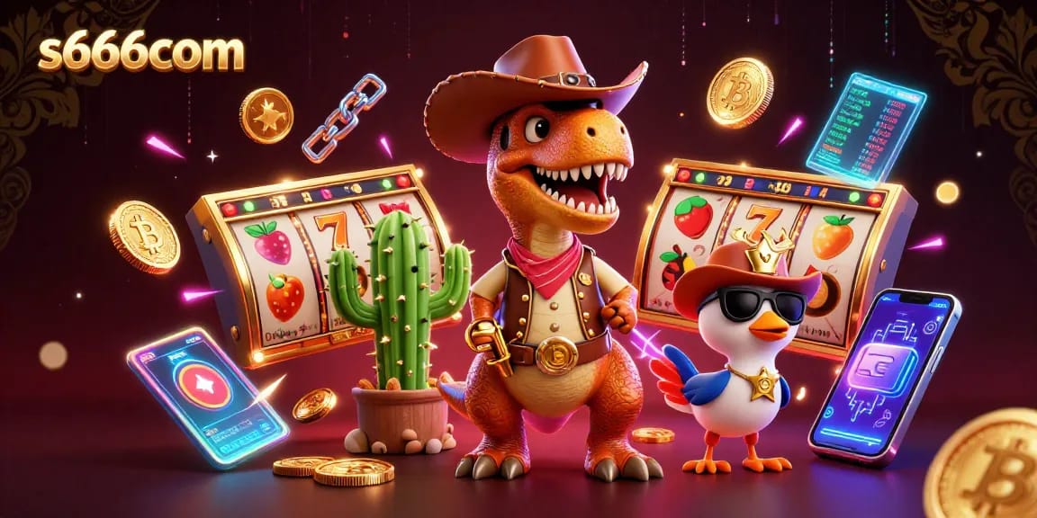 s666com showcases thrilling slots action with 3D cartoon characters and vibrant casino elements
