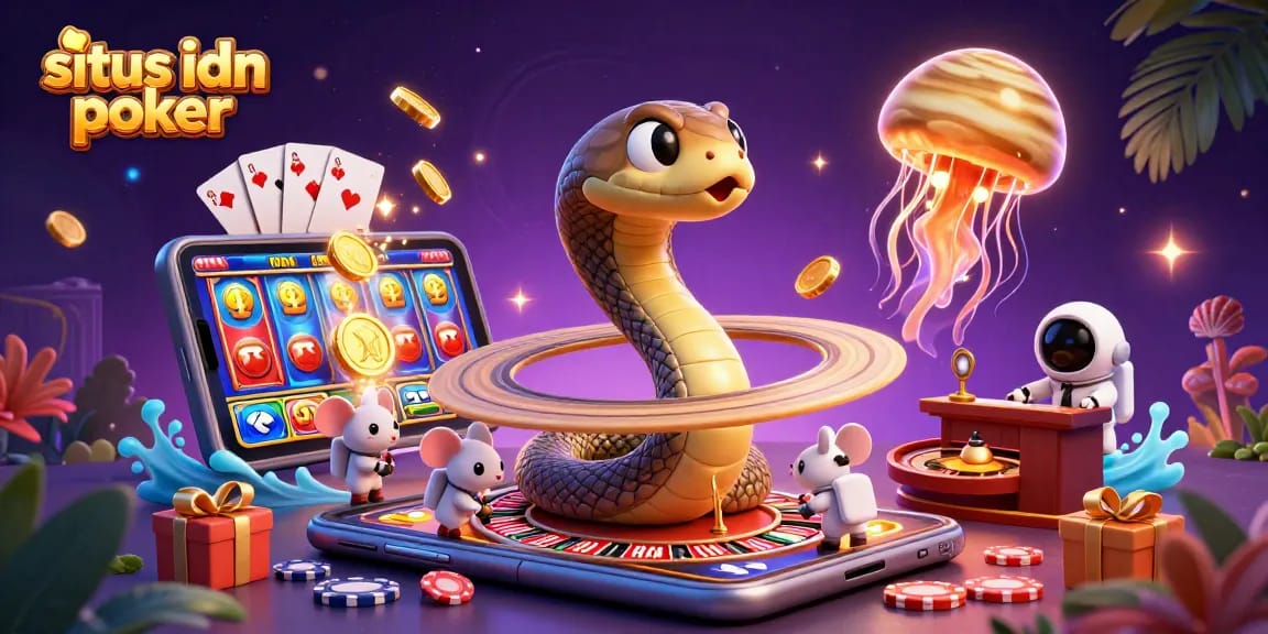 Menangkan taruhan di situs idn poker dengan ilustrasi kasino yang penuh warna.