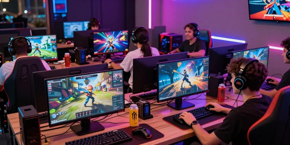 Engaged players enjoying the b52 game in a vibrant gaming lounge atmosphere.