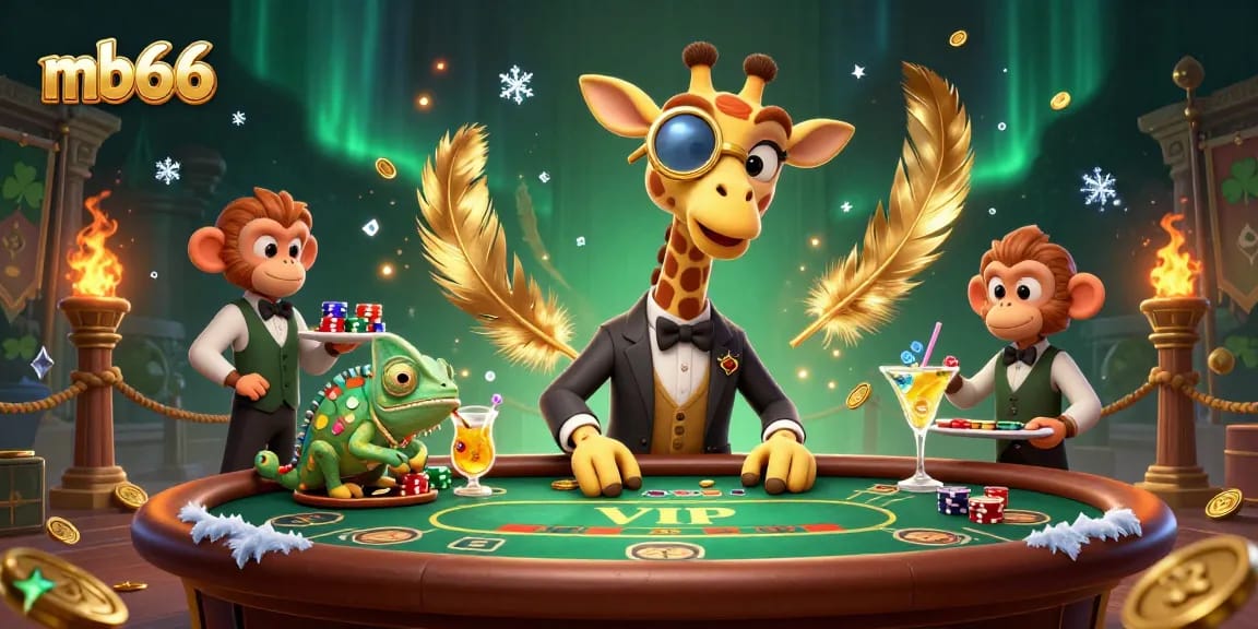 Experience thrilling gameplay at mb66 with vibrant gambling characters in a lively casino scene.