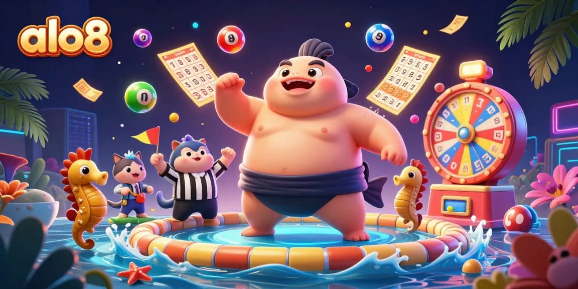 Experience the lively world of alo8 with exciting lottery elements and vibrant oceanic characters.