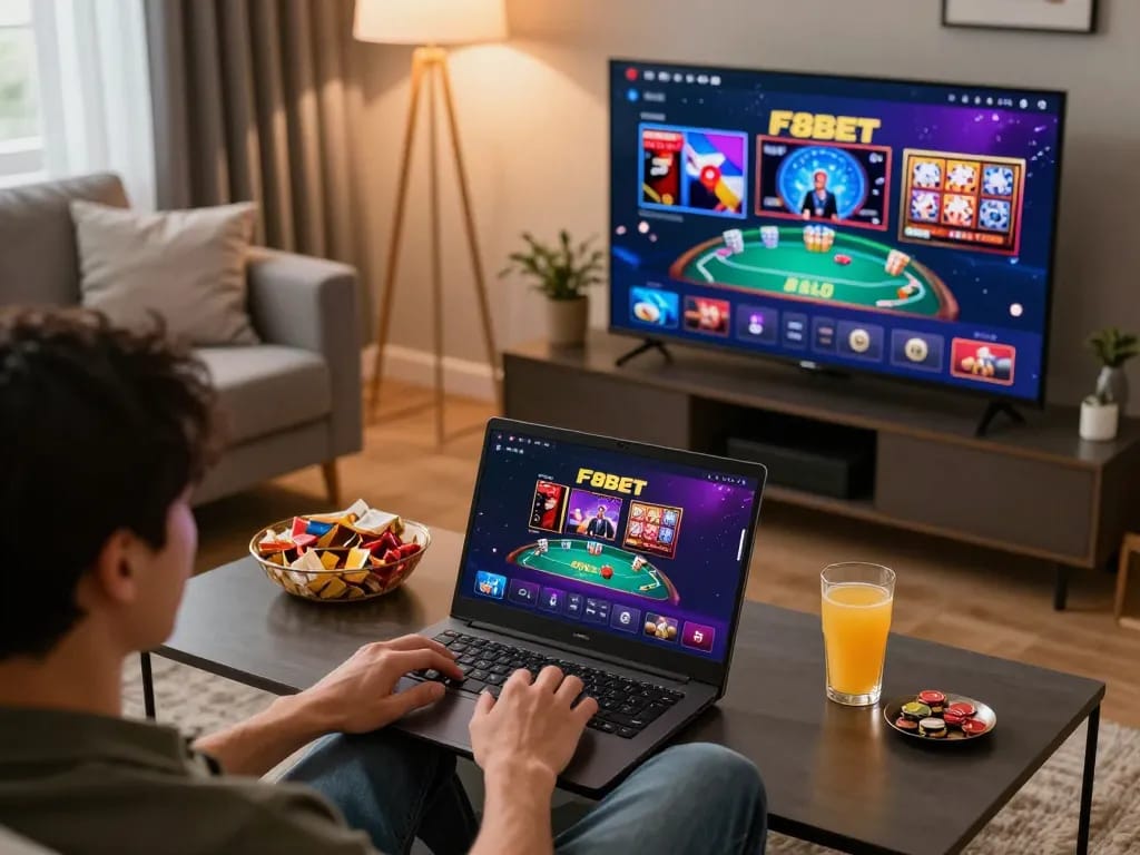 Engaging gameplay on F8BET app showcasing a cozy home online gaming experience.