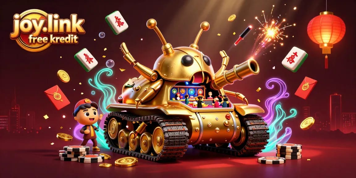 Experience joy.link free kredit with this vibrant 3D casino scene featuring captivating jackpot excitement.