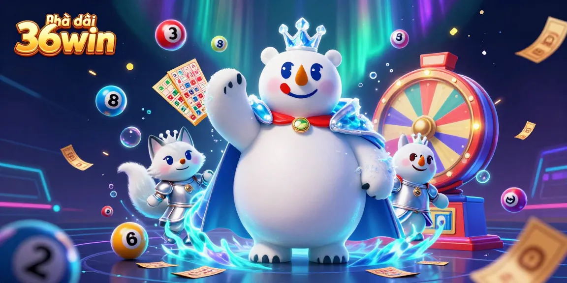 Experience the excitement with Nhà cái 36win as colorful lottery elements energize the scene.