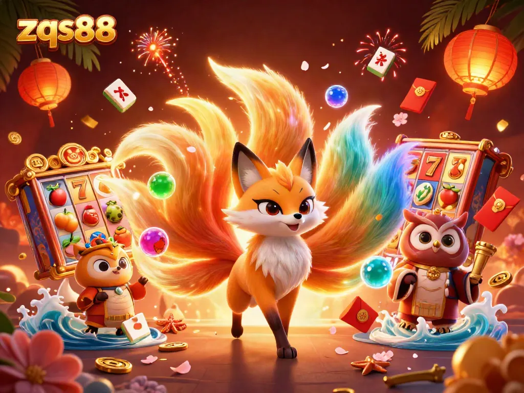 Experience the vibrant zqs88 casino adventure with animated characters and festive game elements.