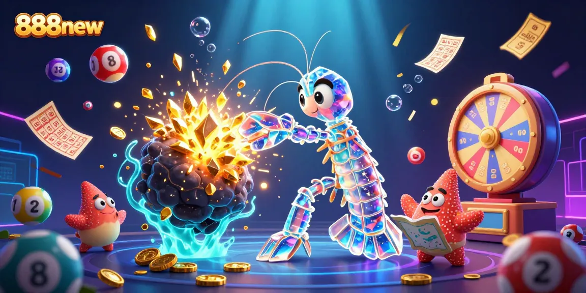 Experience thrilling jackpots with 888new while exploring vibrant 3D scenes filled with lottery excitement.