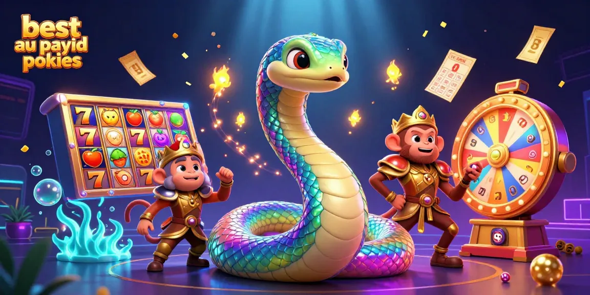 Engage with the best AU PayID pokies in a vibrant 3D scene featuring dynamic slot elements.
