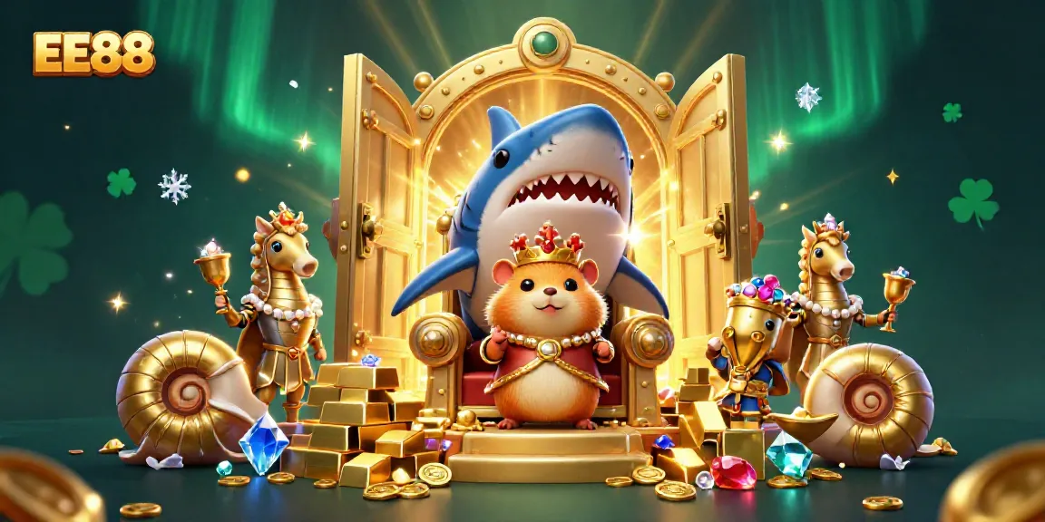 Spin the reels with EE88 as a golden hamster king rules a treasure-filled casino!