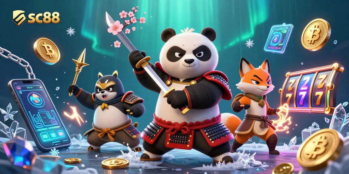 Engage in thrilling gameplay with sc88, featuring vibrant characters and crypto elements in a dynamic casino scene.