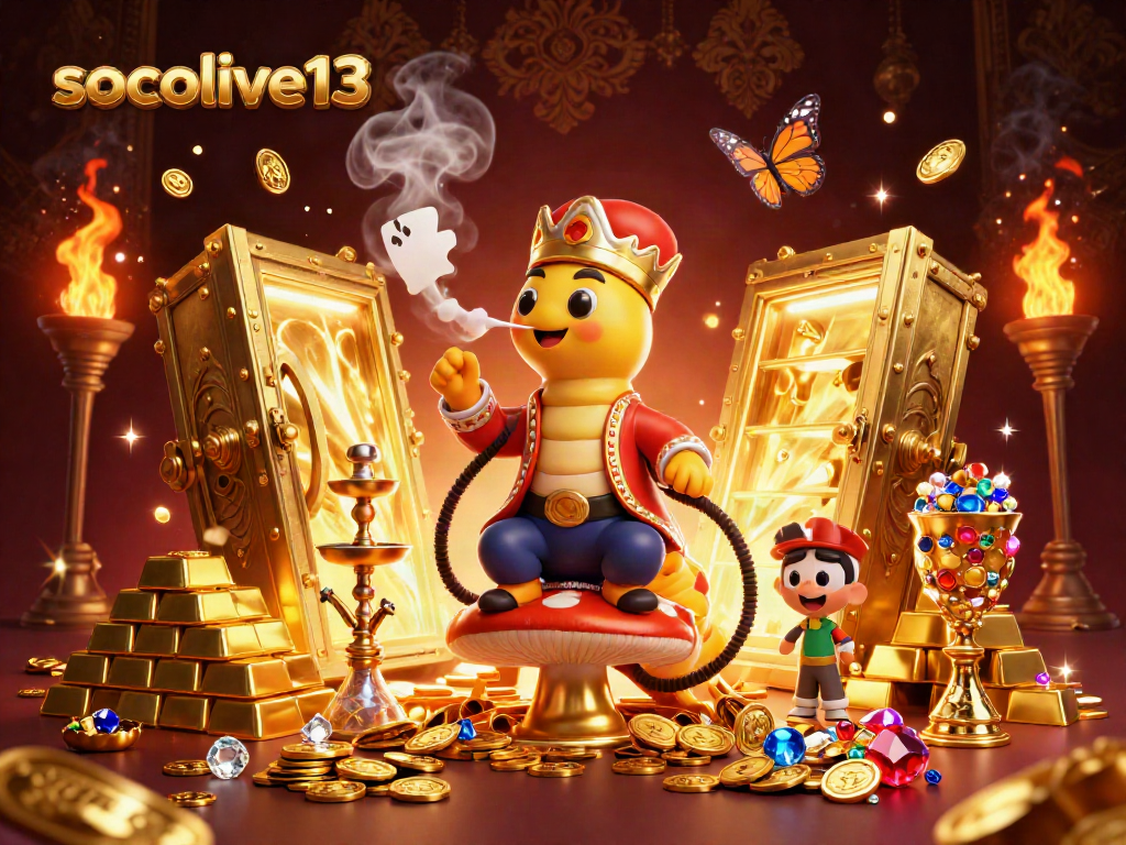 Experience live action at socolive13 with a vibrant, atmospheric 3D illustration showcasing dynamic gambling elements.