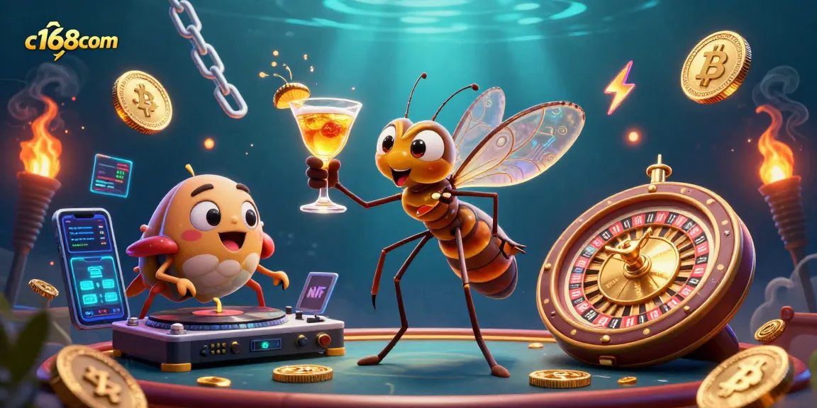 Experience exciting gaming action at c168com with a lively casino scene featuring unique characters and elements.