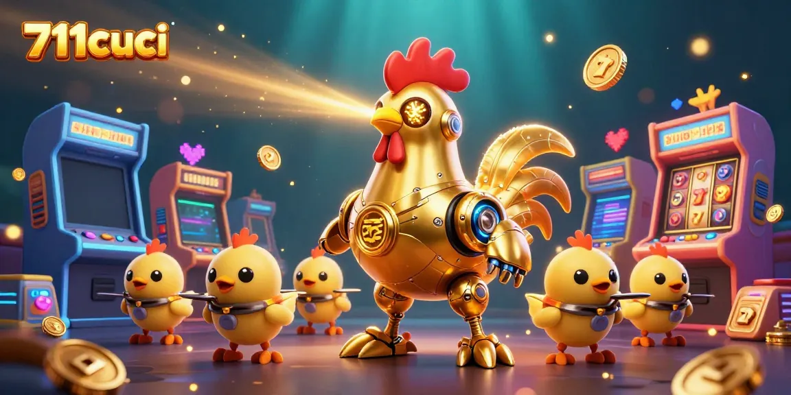 Engage in thrilling gameplay at 711cuci with golden rooster robot and exciting slot elements