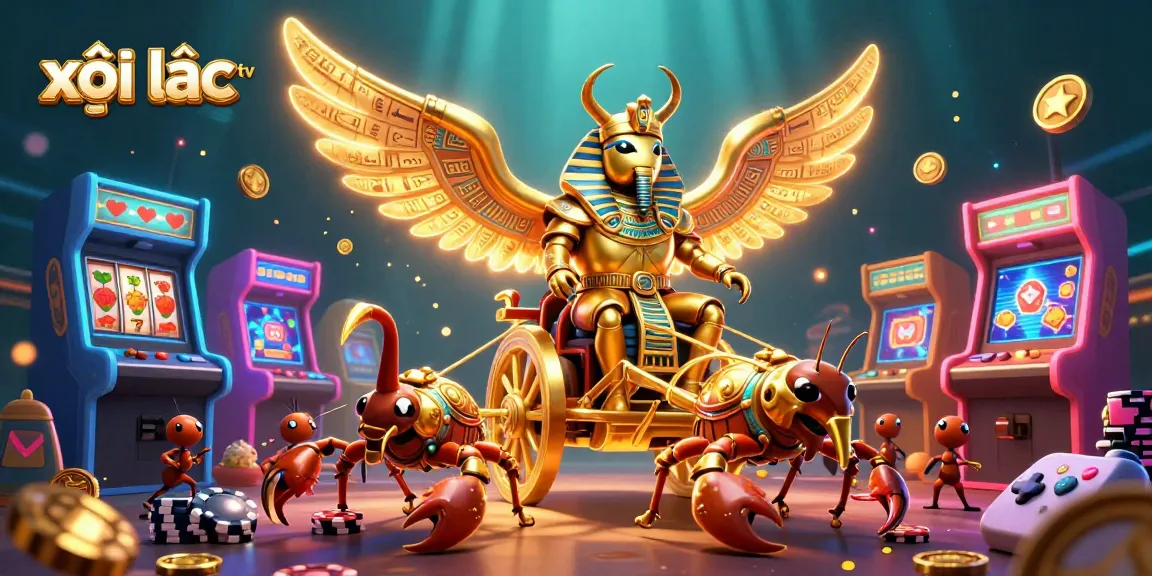 Engage in thrilling gameplay with xôi lạc tv featuring vibrant golden creatures and casino elements.