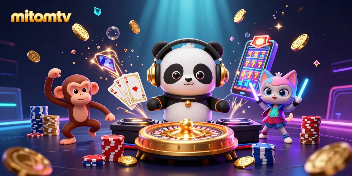 Join the vibrant gaming party at mitomtv with dynamic characters and exciting casino elements!