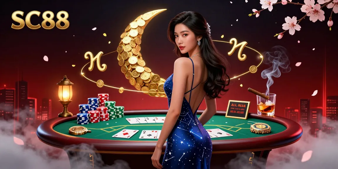 Engage in thrilling poker at SC88 with vibrant casino elements and an elegant theme.